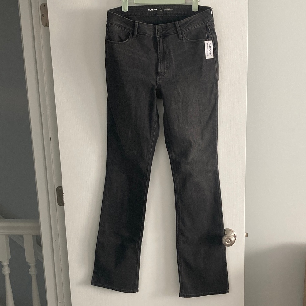 New Old Navy women’s mid rise wow bootcut jeans dark gray 8 tall